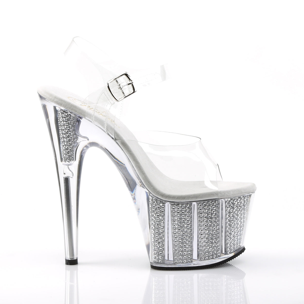Pleaser Womens Sandals ADORE-708SRS Clr/Slv SRS