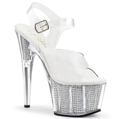 Pleaser Womens Sandals ADORE-708SRS Clr/Slv SRS