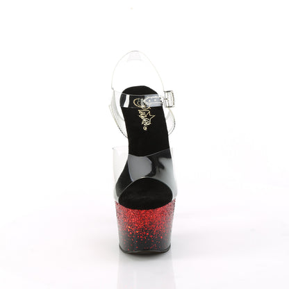 Pleaser   ADORE-708SS CLR/BLK-RED RED
