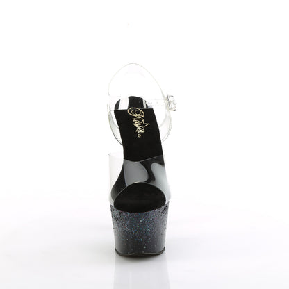 Pleaser   ADORE-708SS CLR/BLK Multi Glitter