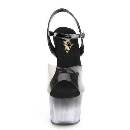 Pleaser Sandalias para mujer ADORE-708T-2 Smoke-Blk / BLK-CLR Ombre