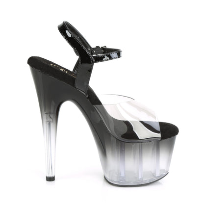 Pleaser Sandalias para mujer ADORE-708T-2 Smoke-Blk / BLK-CLR Ombre