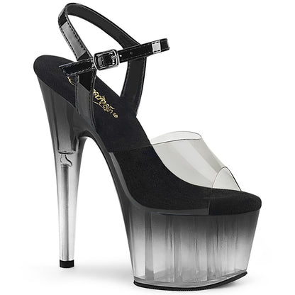 Pleaser Sandalias para mujer ADORE-708T-2 Smoke-Blk / BLK-CLR Ombre