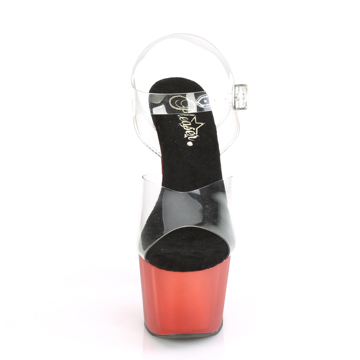 Pleaser Sandalias para mujer ADORE-708t clr / rojo helado