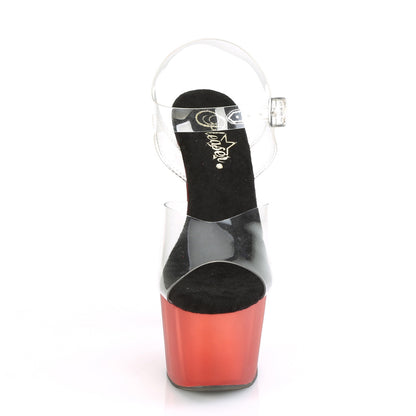 Pleaser Sandalias para mujer ADORE-708t clr / rojo helado