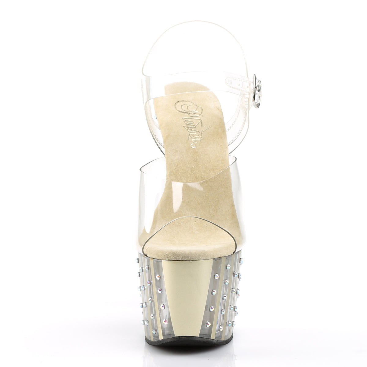 Pleaser Womens Sandals ADORE-708VLRS Clr/Gold