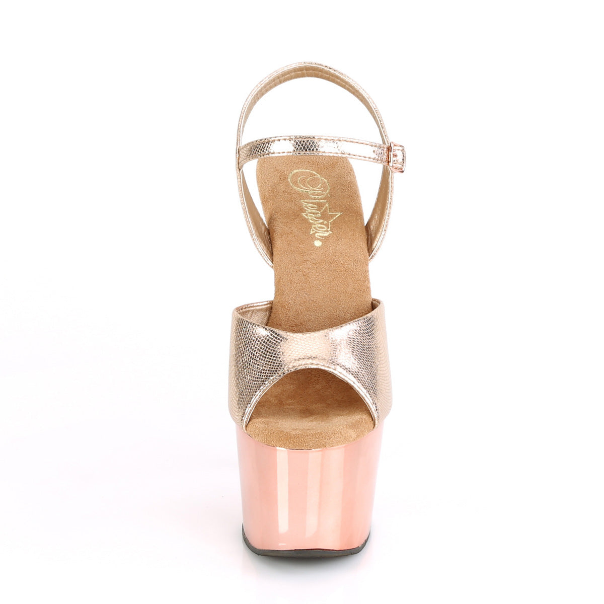 Pleaser Sandalias para mujer ADORE-709 oro rosa textured metallic / rosalgold chrome