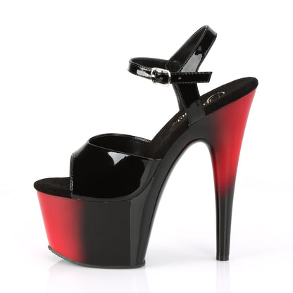 Pleaser Sandalias para mujer ADORE-709BR BLK PAT / RED-BLK