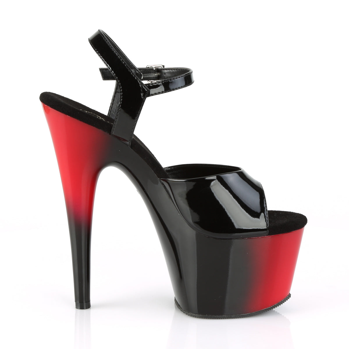 Pleaser Sandalias para mujer ADORE-709BR BLK PAT / RED-BLK