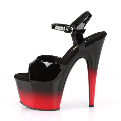 Pleaser Womens Sandals ADORE-709BR-H Blk Pat/Blk-Red