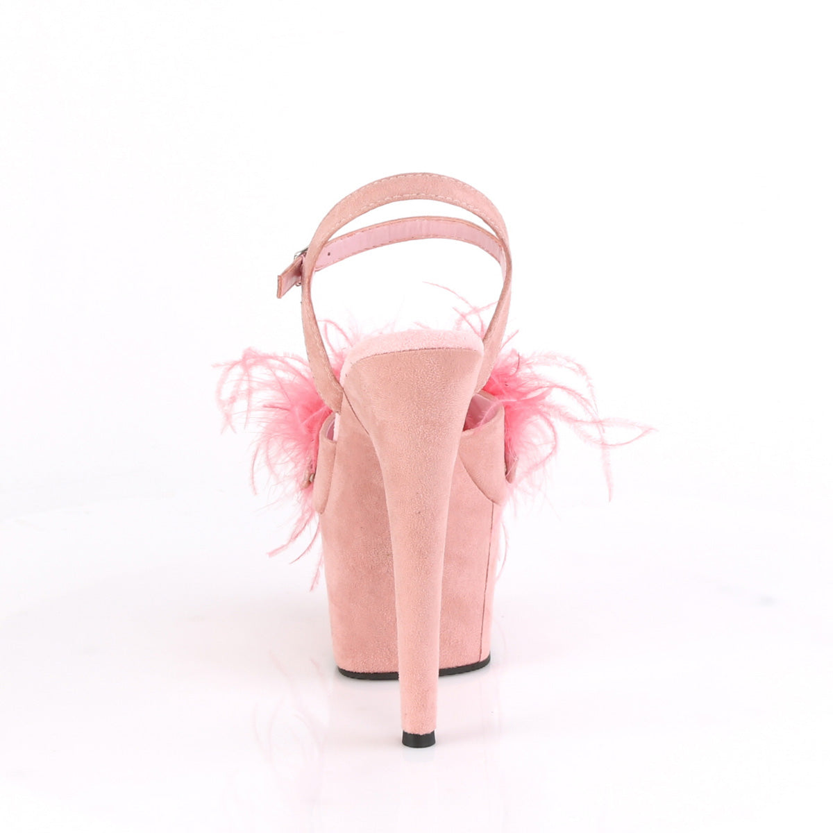 Pleaser Sandalias para mujer ADORE-709F B. Pink F.Suede-Feather / B. Pink F.Suede
