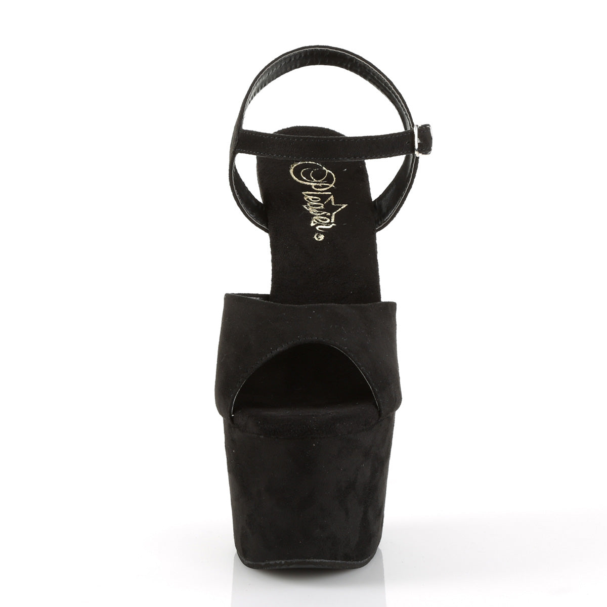 Pleaser Womens Sandals ADORE-709FS Blk Faux Suede/Blk Faux Suede