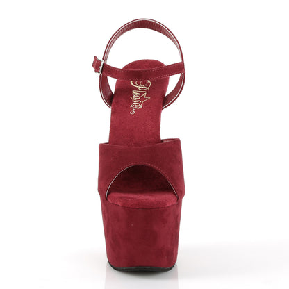 Pleaser Sandalias para mujer ADORE-709FS Borgoña Faux Suda / Burgundy Faux Suede
