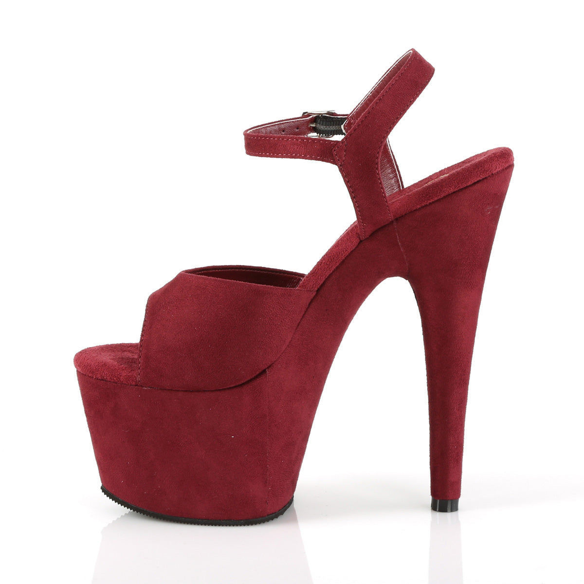 Pleaser Womens Sandals ADORE-709FS Burgundy Faux Suede/Burgundy Faux Suede