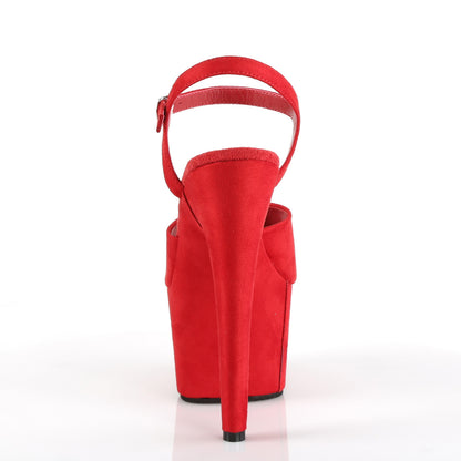 Pleaser Sandalias para mujer ADORE-709FS Red Faux Suede / Red Faux Suede