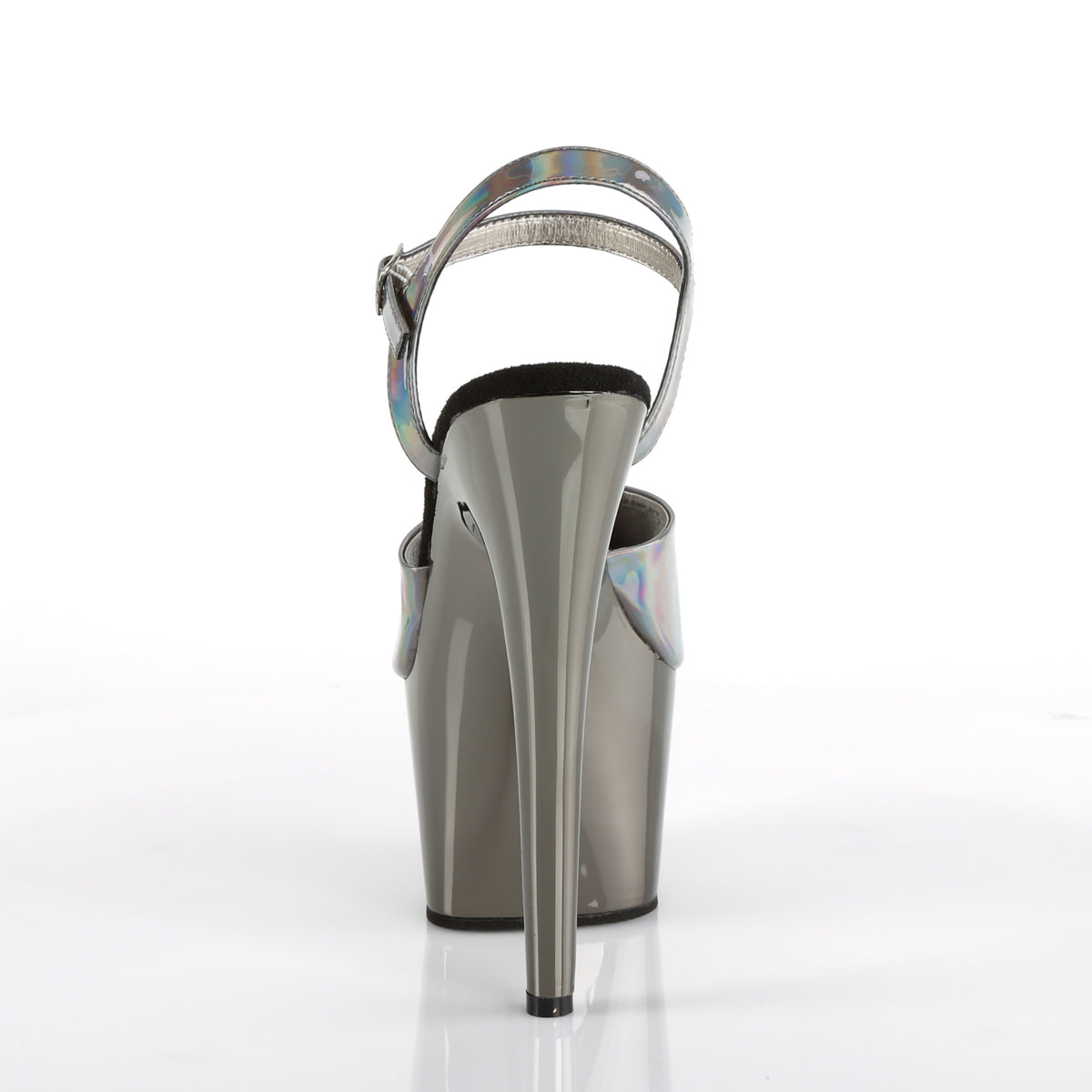 Pleaser Womens Sandals ADORE-709HGCH Pewter Hologram/Pewter Chrome