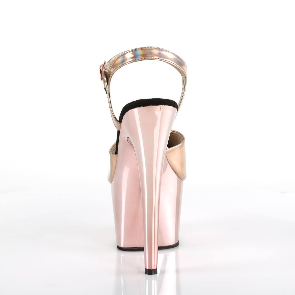 Pleaser Sandalias para mujer ADORE-709HGCH Holograma de oro rosa / Chrome de oro rosa
