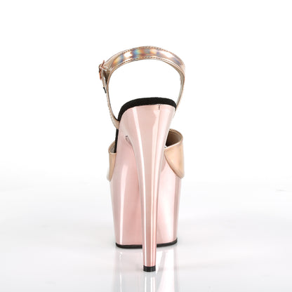 Pleaser Sandalias para mujer ADORE-709HGCH Holograma de oro rosa / Chrome de oro rosa