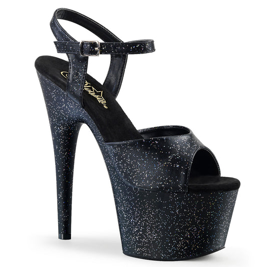 Pleaser Sandalias para mujer ADORE-709mmg Blk Faux Cuero / Blk Mate