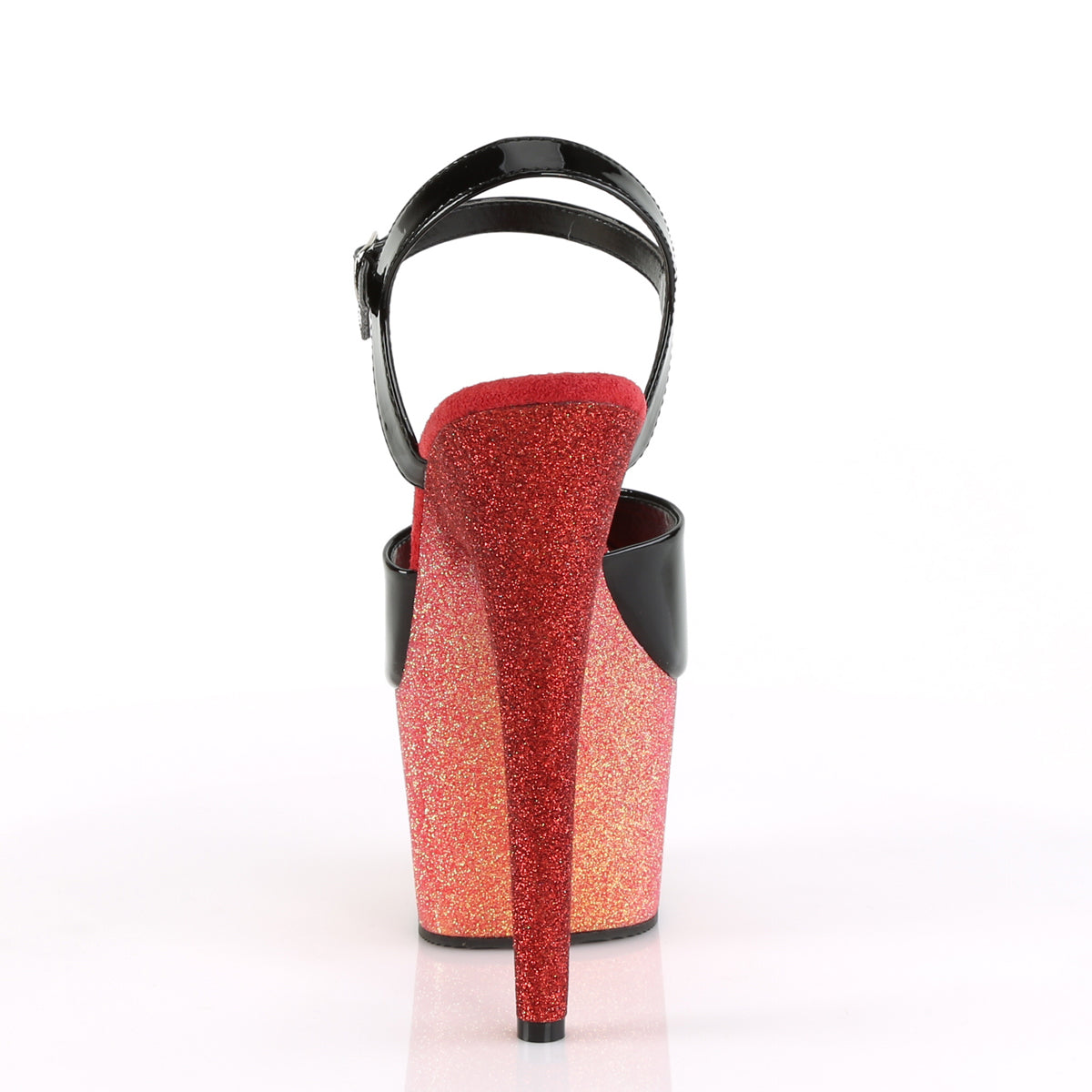 Pleaser Sandalias para mujer ADORE-709ombre Blk / Rose Gold-Red Ombre