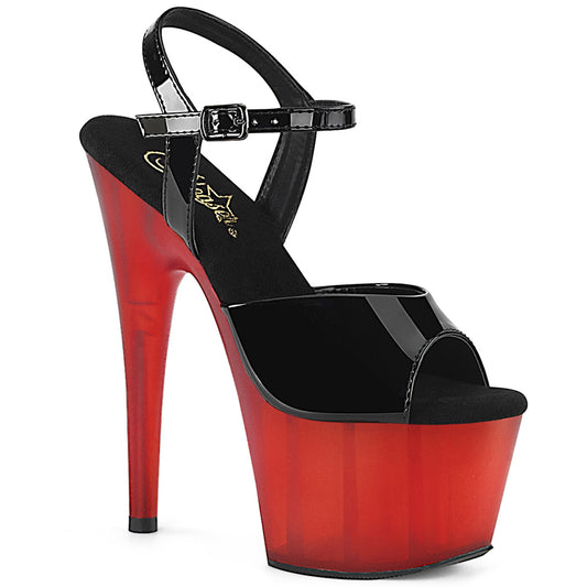 Pleaser Sandalias para mujer ADORE-709T BLK PAT / ROJO FRUSTED