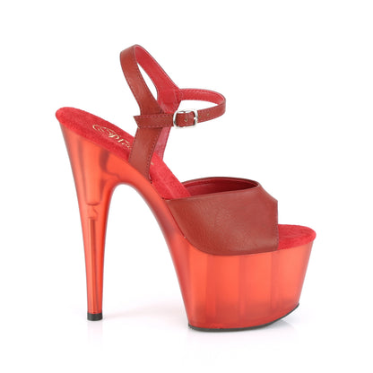 Pleaser Sandalias para mujer ADORE-709T Red Faux Cuero / Rojo Frosted