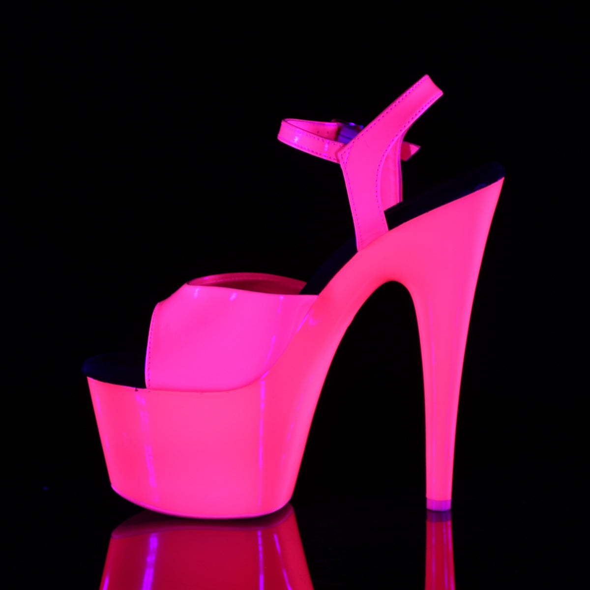 Pleaser Womens Sandals ADORE-709UV Neon H. Pink Pat/Neon H. Pink