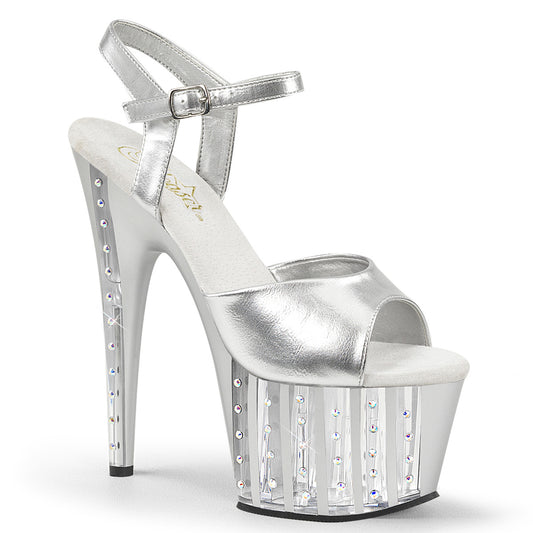 Pleaser Sandalias para mujer ADORE-709vlrs SLV PU / SLV