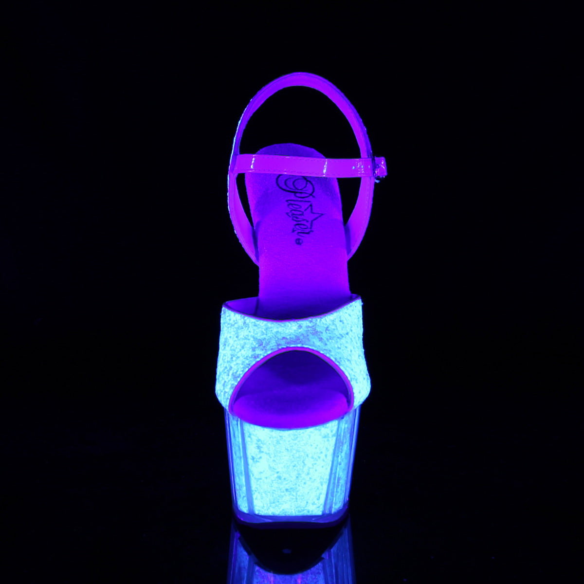 Pleaser Womens Sandals ADORE-710UVG Neon Opal Glitter/Neon Opal Glitter