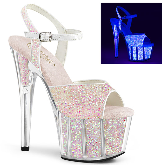 Pleaser Sandalias para mujer ADORE-710uvg Neon Opal Glitter / Neon Opal Brillo