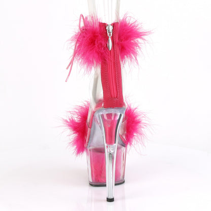 Pleaser Women's Platform Shoes ADORE-724F Clr-H. Pink Fur/H. Pink Fur