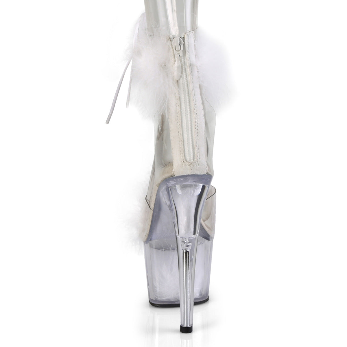 Pleaser Womens Sandals ADORE-724F Clr-Wht Fur/Wht Fur