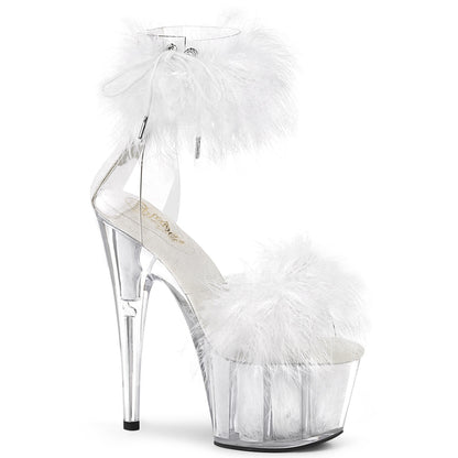 Pleaser Sandalias para mujer ADORE-724F CLR-WHT PIEL / WHT PIEL