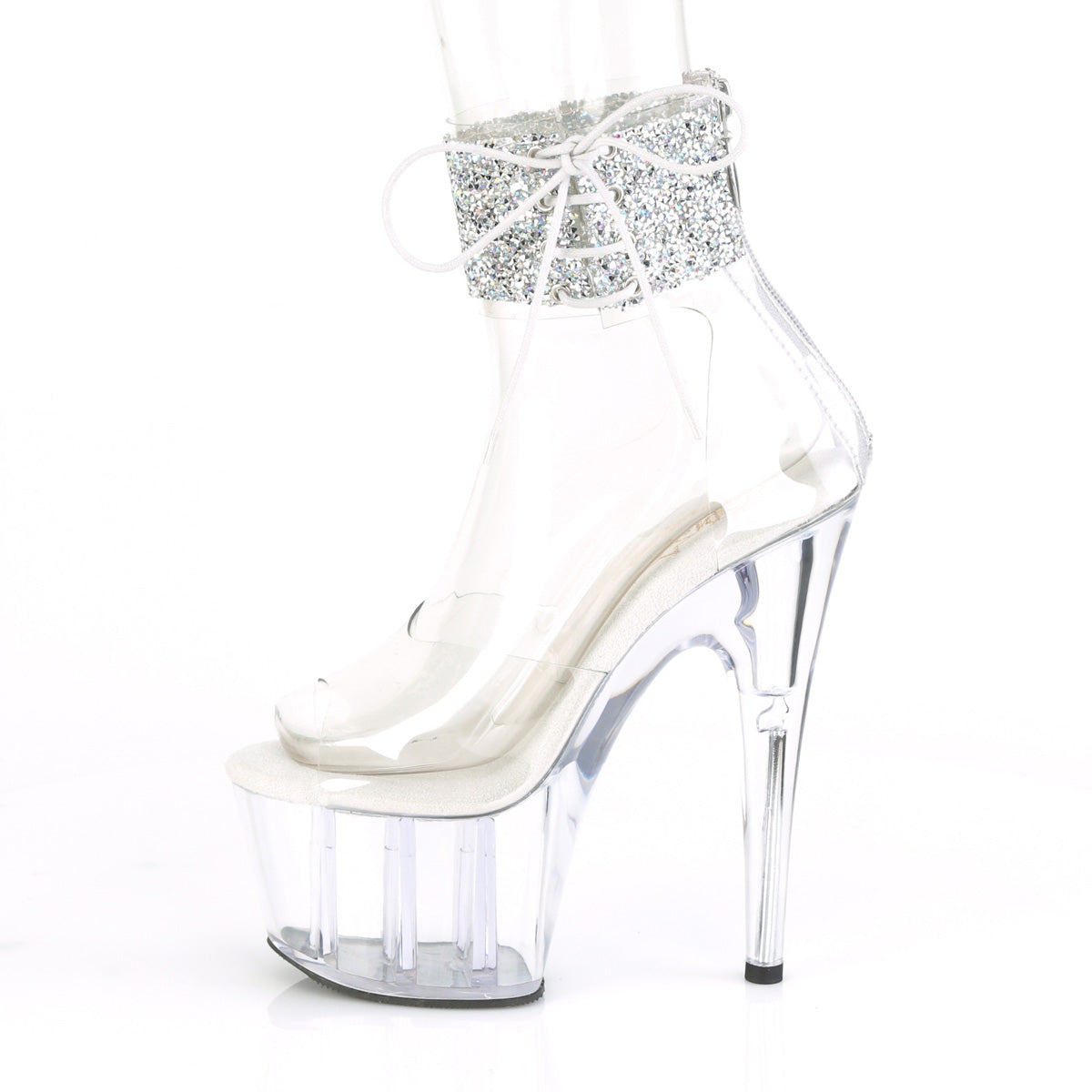 Pleaser Womens Sandals ADORE-724RS-02 Clr-Slv RS/Clr