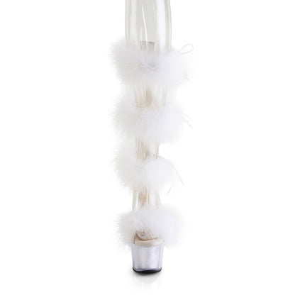 Pleaser   ADORE-728F Clr-Wht Fur/M