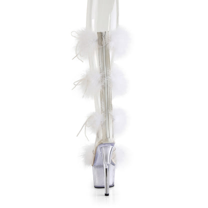 Pleaser   ADORE-728F Clr-Wht Fur/M