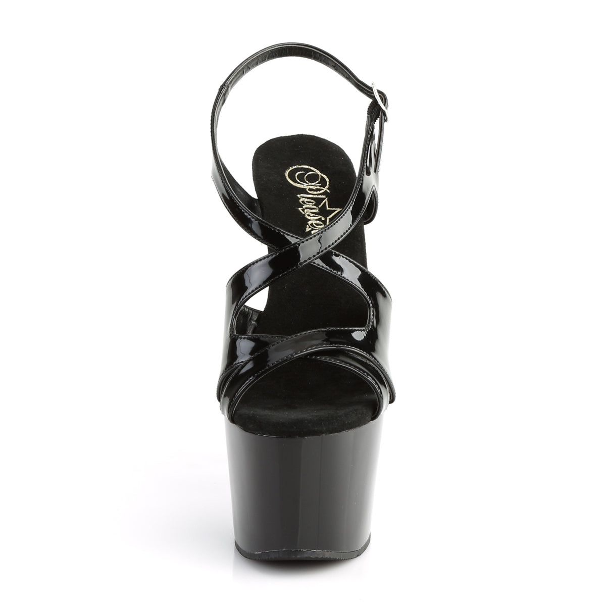 Pleaser Sandalias para mujer ADORE-730 BLK PAT / BLK