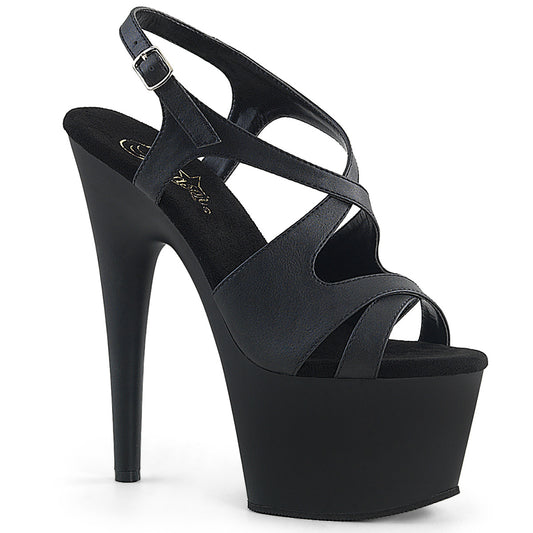 Pleaser Sandalias para mujer ADORE-730 Blk Faux Cuero / Blk Mate