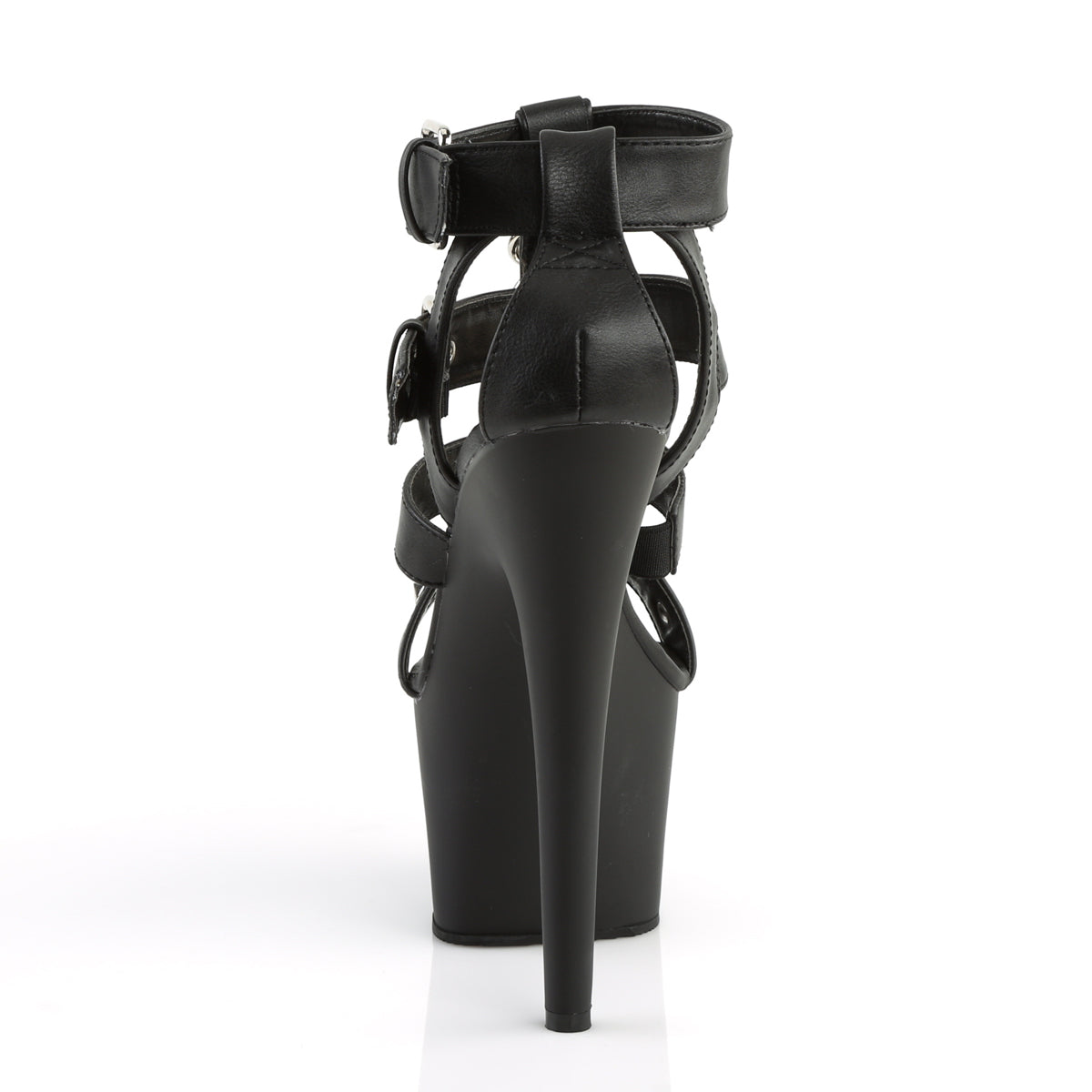 Pleaser Sandalias para mujer ADORE-758 Blk Faux Cuero / Blk Mate