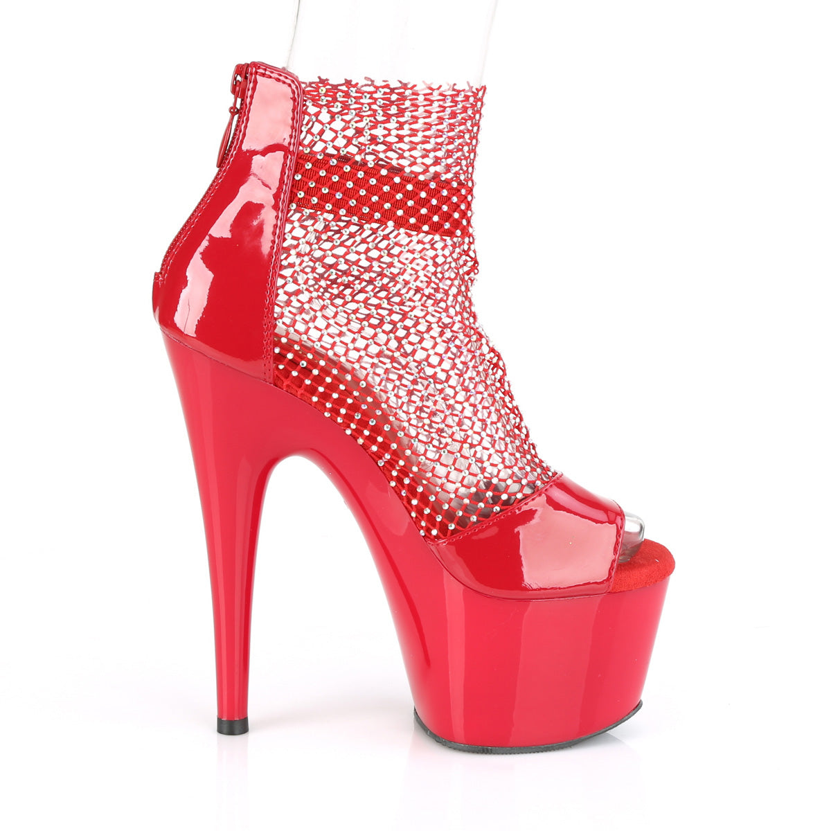 Pleaser Sandalias para mujer ADORE-765RM RED PAT-RS MESH / ROJO