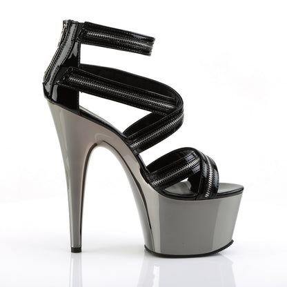 Pleaser Sandalias para mujer ADORE-767 BLK / PEWTER CROMO