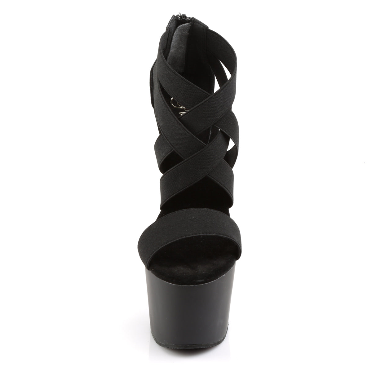 Pleaser Sandalias para mujer ADORE-769 Blk Banda Elástica-Faux Cuero / Blk Mate