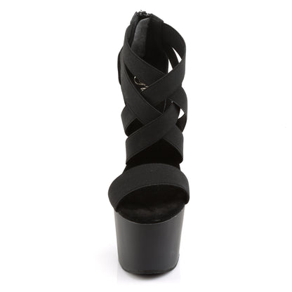 Pleaser Sandalias para mujer ADORE-769 Blk Banda Elástica-Faux Cuero / Blk Mate