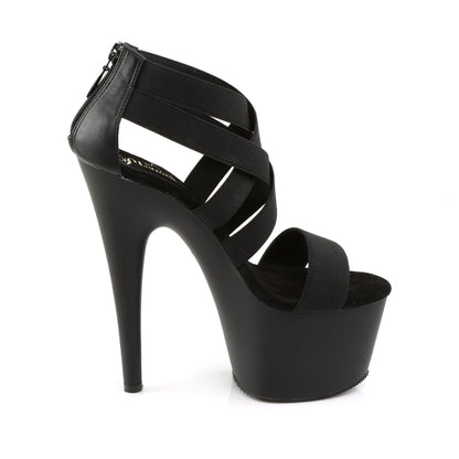 Pleaser Sandalias para mujer ADORE-769 Blk Banda Elástica-Faux Cuero / Blk Mate