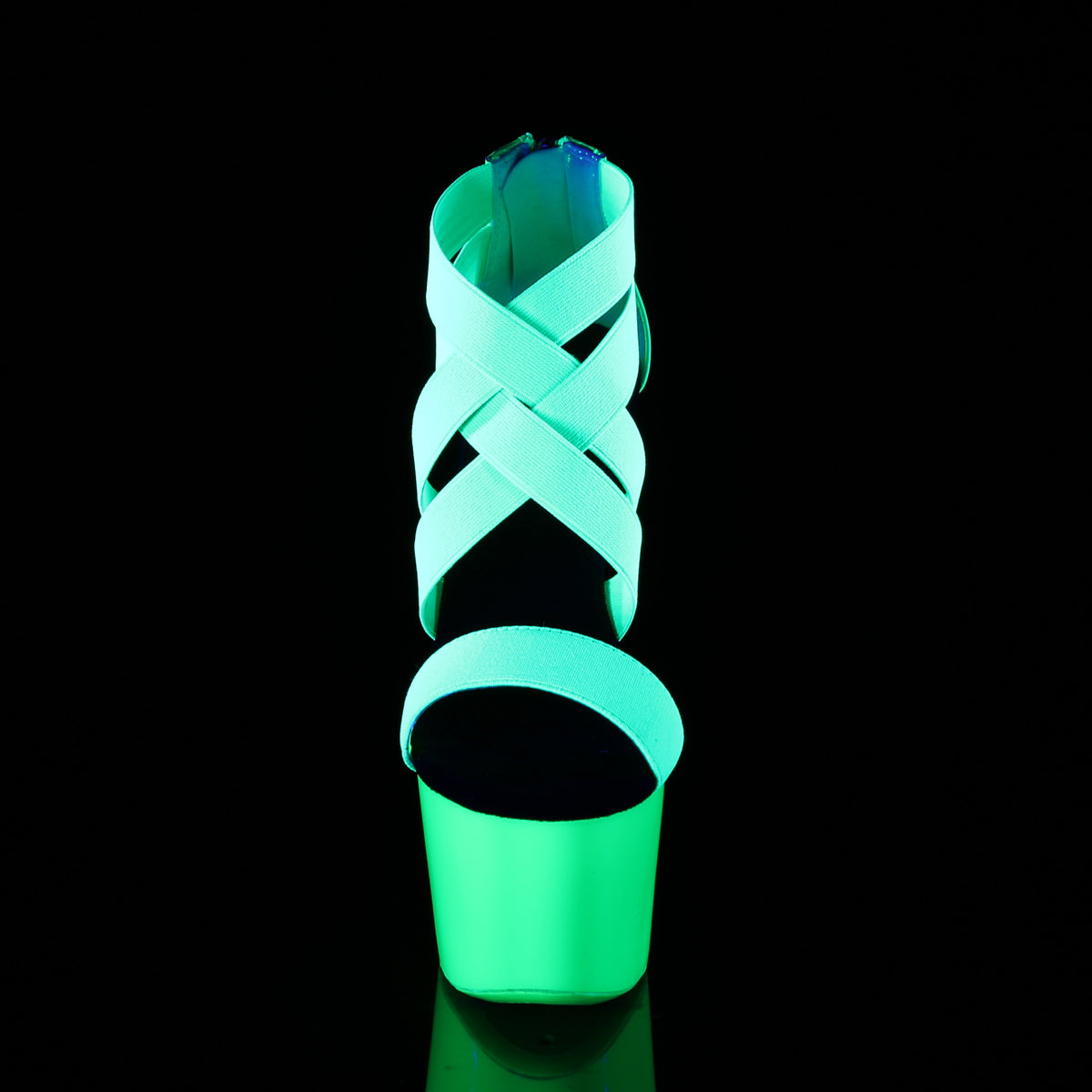 Pleaser Sandalias para mujer ADORE-769UV Neon Green Banda Elástica-Patente / Neon Green