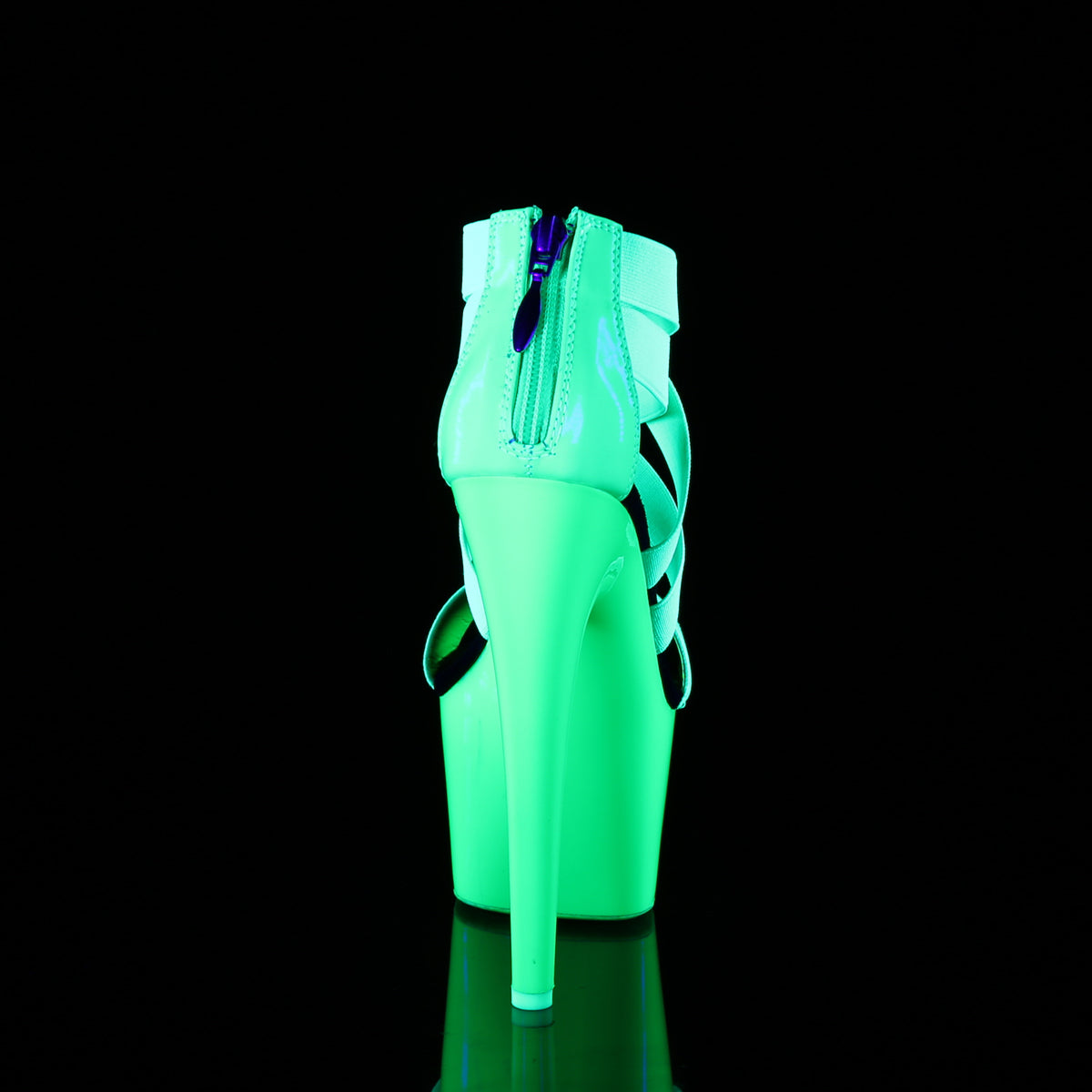 Pleaser Sandalias para mujer ADORE-769UV Neon Green Banda Elástica-Patente / Neon Green