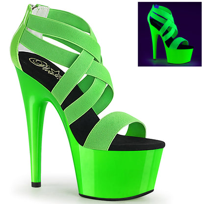 Pleaser Sandalias para mujer ADORE-769UV Neon Green Banda Elástica-Patente / Neon Green