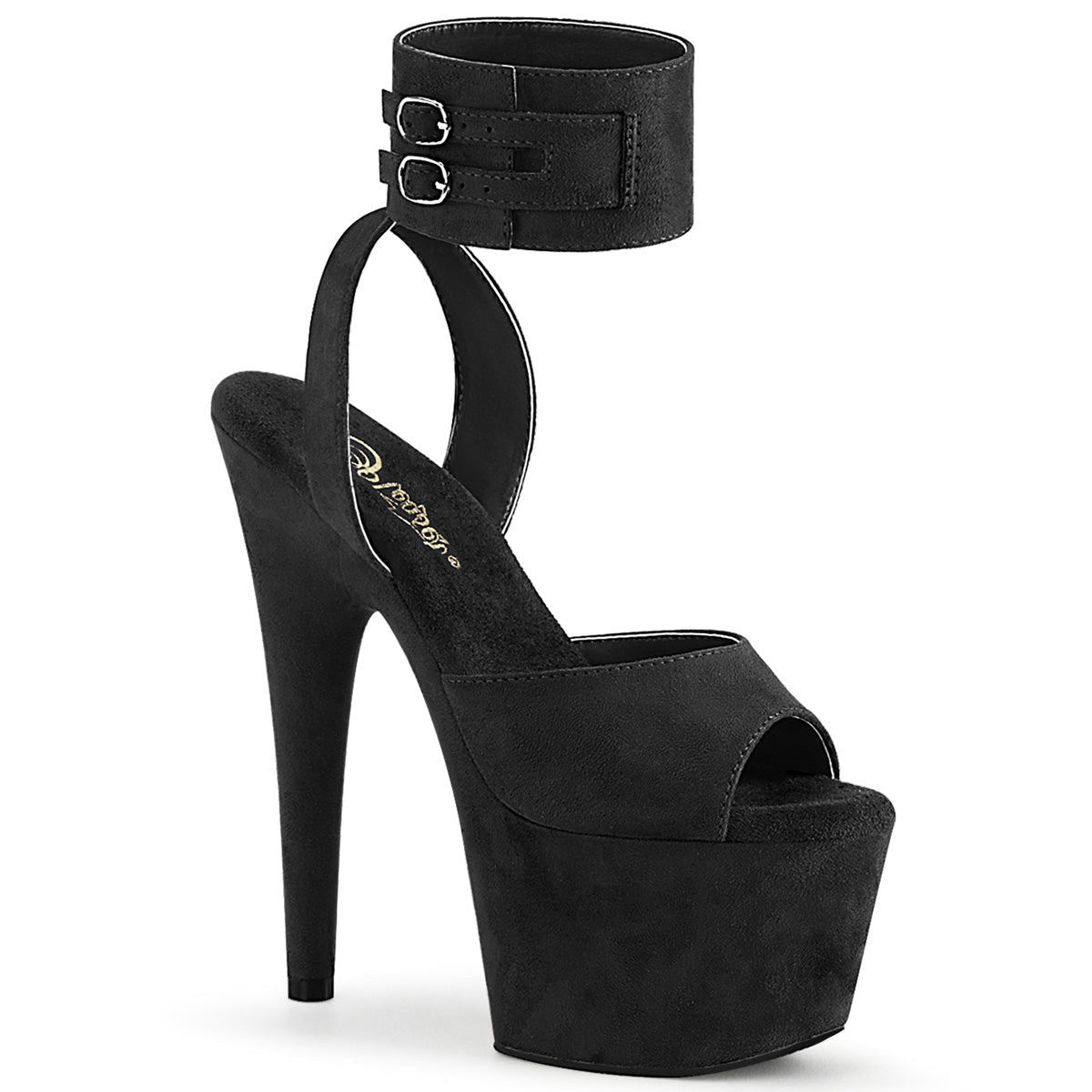 Pleaser Sandalias para mujer ADORE-791FS BLK Faux Suda / Blk Faux Suede