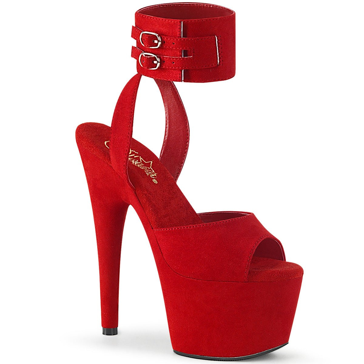 Pleaser Sandalias para mujer ADORE-791FS Red Faux Suda / Red Faux Suede