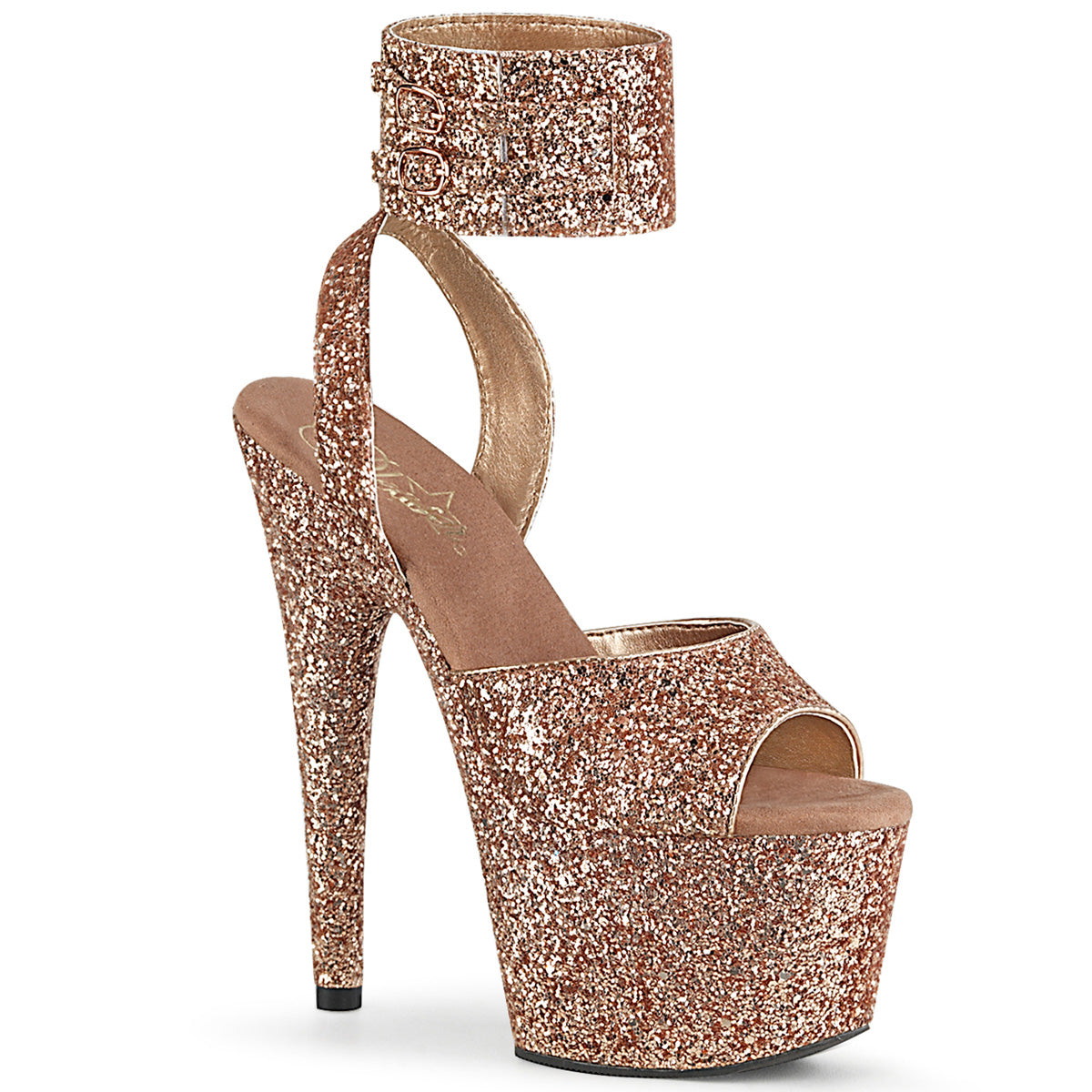 Pleaser Sandalias para mujer ADORE-791lg brillo de oro rosa / brillo de oro rosa